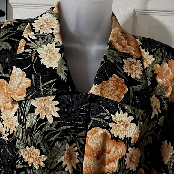 Norma Walters Dress Blouson 100% Silk Floral Multicolor Pleated Flapper Size 12 - Picture 2 of 11